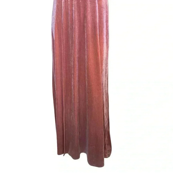 Lulus whimsical romance pink velvet faux-wrap maxi dress slits size medium.#67 - Picture 5 of 12